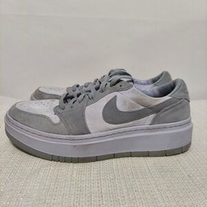 Jordan 1 Elevate Low‎ Shoes Gray Suede Comfort Sneakers Womens 12/Men 10.5